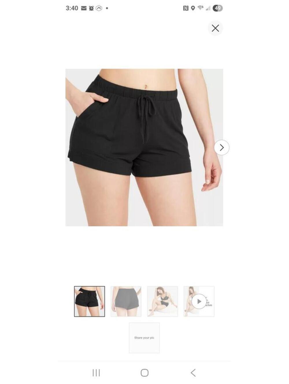 AUDEN Women's Black Drawstring Shorts Size 2X